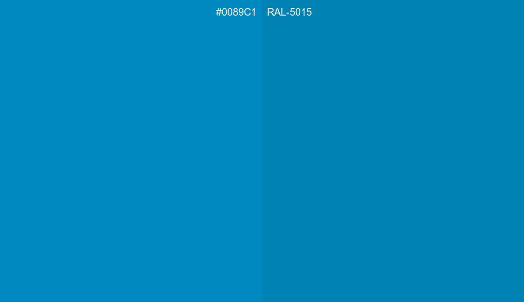 HEX Color 0089C1 to RAL 5015 Conversion comparison