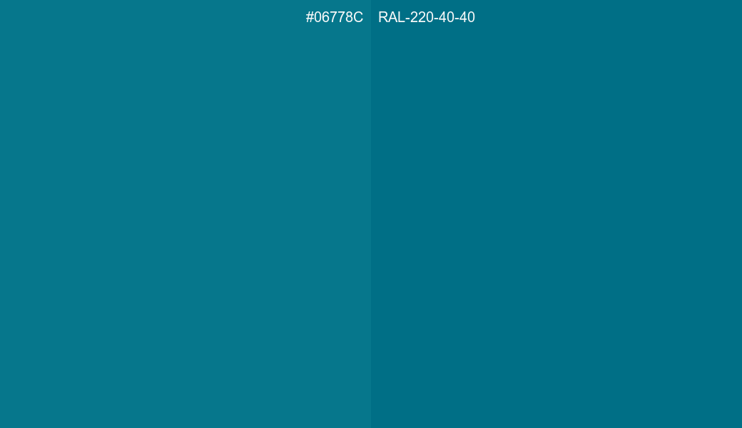 HEX Color 06778C to RAL 220 40 40 Conversion comparison