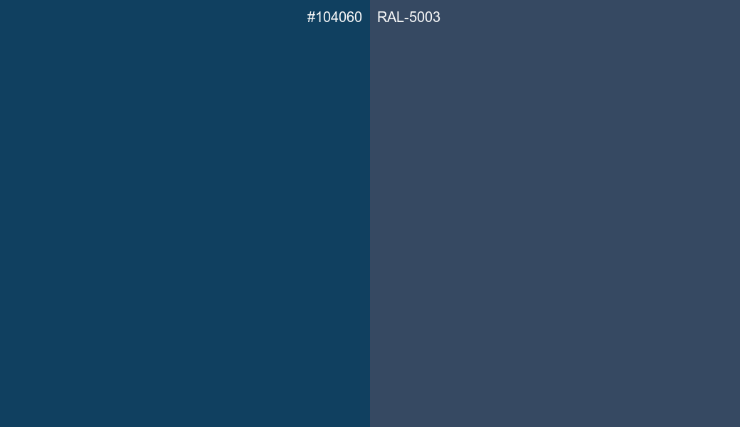 HEX Color 104060 to RAL 5003 Conversion comparison