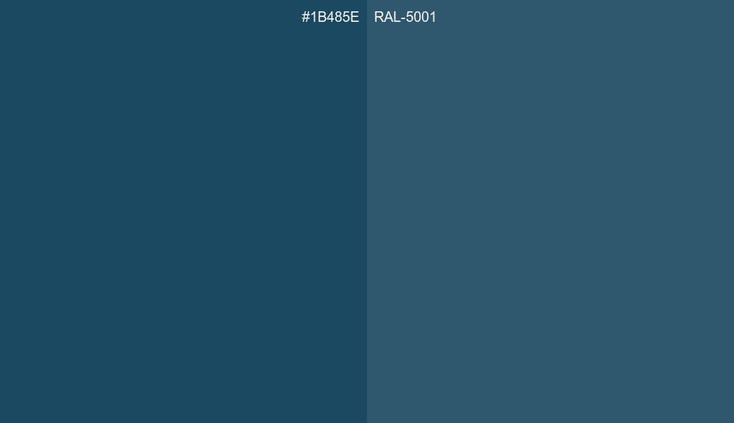 HEX Color 1B485E to RAL 5001 Conversion comparison