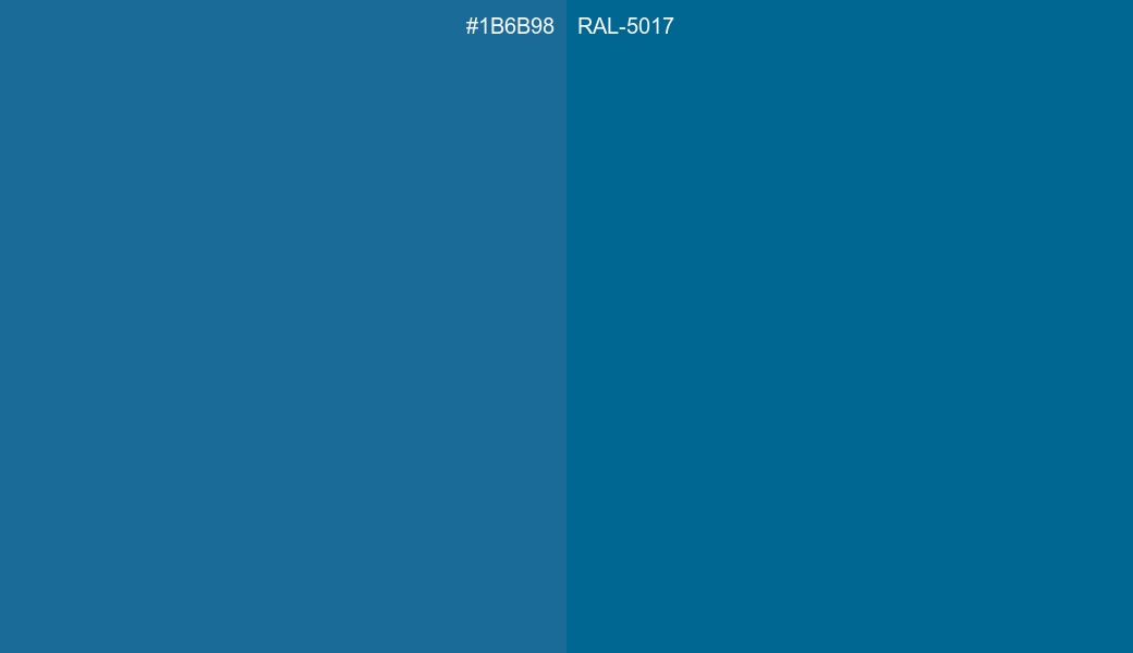 HEX Color 1B6B98 to RAL 5017 Conversion comparison