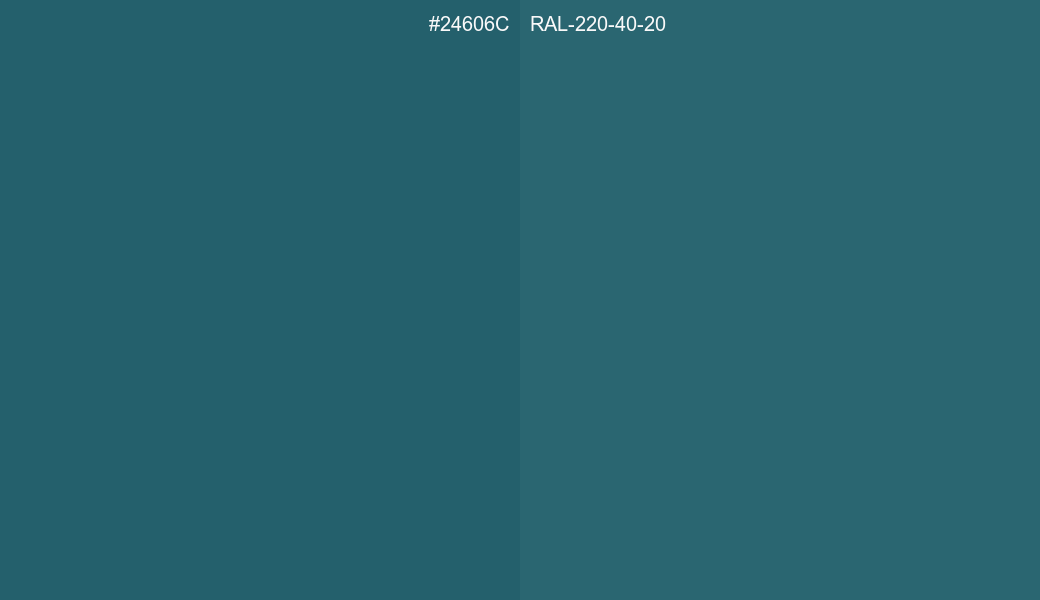 HEX Color 24606C to RAL 220 40 20 Conversion comparison