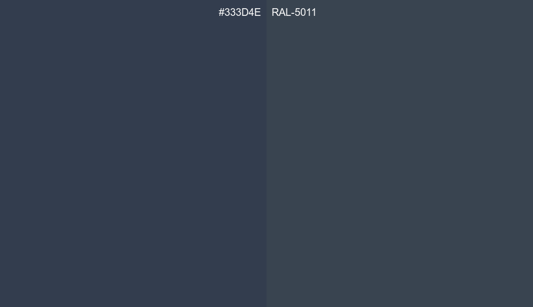 HEX Color 333D4E to RAL 5011 Conversion comparison