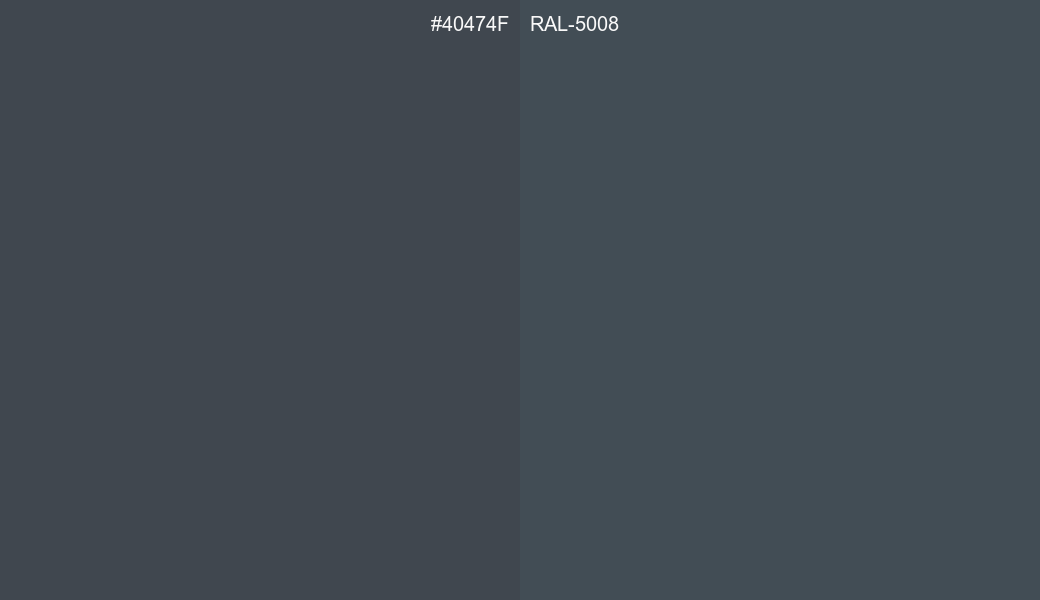 HEX Color 40474F to RAL 5008 Conversion comparison
