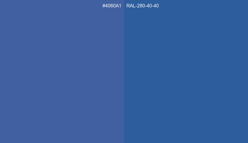 HEX Color 4060A1 to RAL 280 40 40 Conversion comparison
