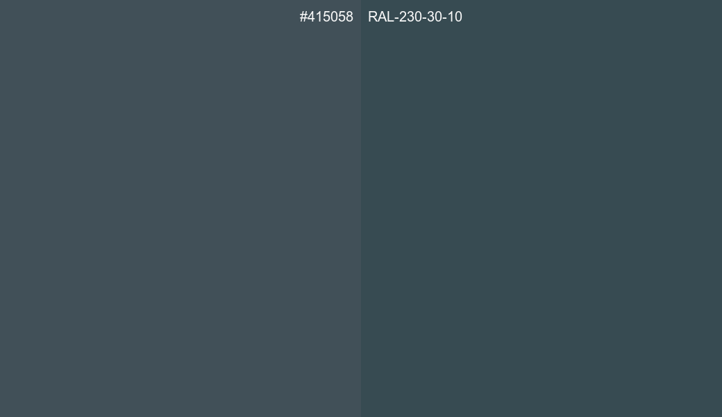 HEX Color 415058 to RAL 230 30 10 Conversion comparison HEX Color 415058 to RAL 230 30 10 Conversion comparison
