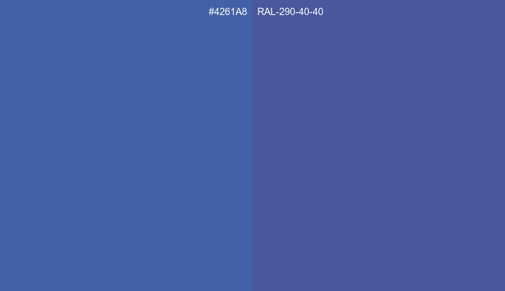 HEX Color 4261A8 to RAL 290 40 40 Conversion comparison