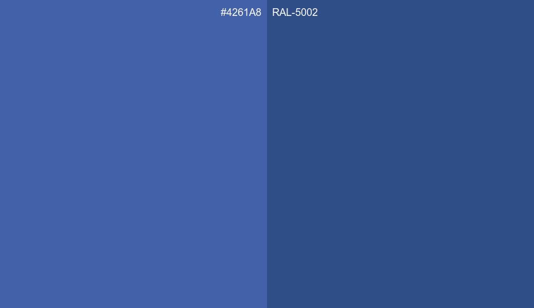 HEX Color 4261A8 to RAL 5002 Conversion comparison