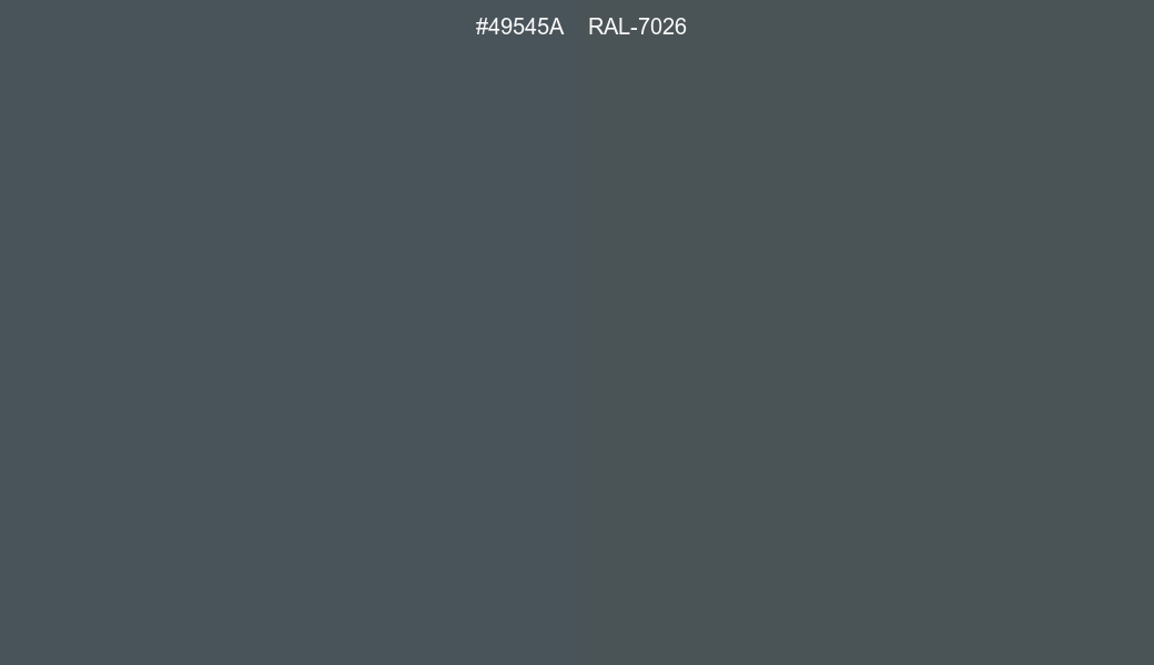 HEX Color 49545A to RAL 7026 Conversion comparison