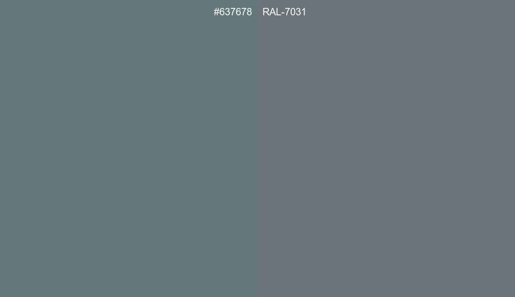 HEX Color 637678 to RAL 7031 Conversion comparison