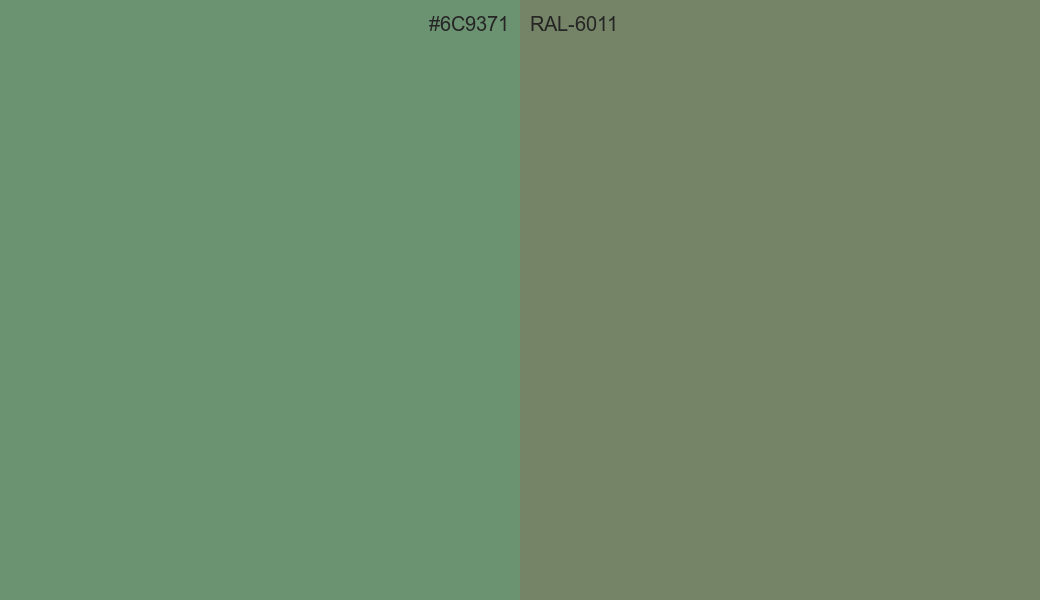 HEX Color 6C9371 to RAL 6011 Conversion comparison