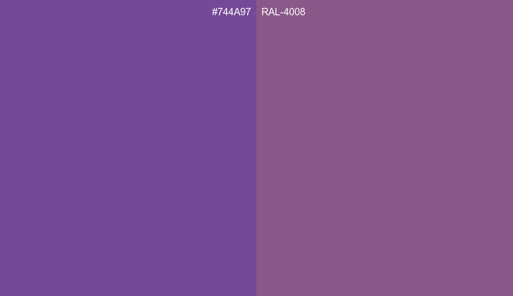 HEX Color 744A97 to RAL 4008 Conversion comparison HEX Color 744A97 to RAL 4008 Conversion comparison