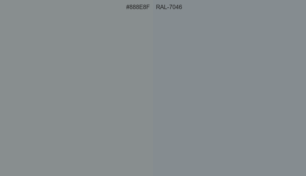 HEX Color 888E8F to RAL 7046 Conversion comparison HEX Color 888E8F to RAL 7046 Conversion comparison