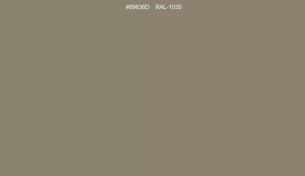 HEX Color 89836D to RAL 1035 Conversion comparison
