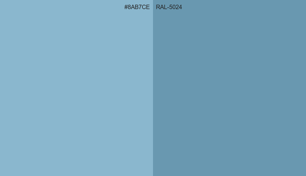 HEX Color 8AB7CE to RAL 5024 Conversion comparison