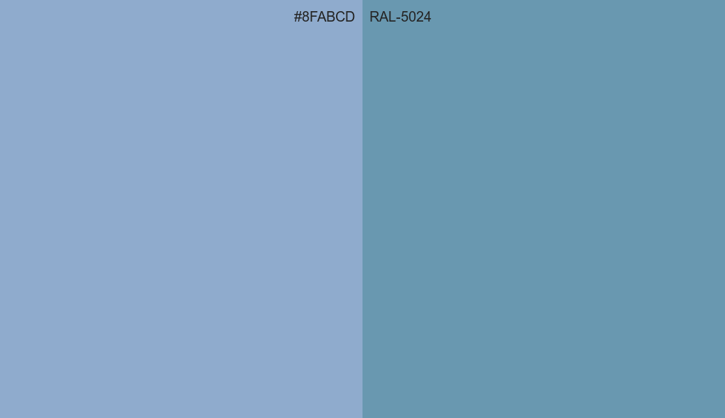 HEX Color 8FABCD to RAL 5024 Conversion comparison