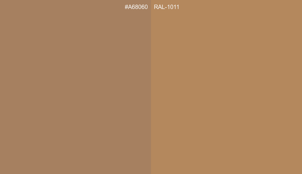 HEX Color A68060 to RAL 1011 Conversion comparison HEX Color A68060 to RAL 1011 Conversion comparison