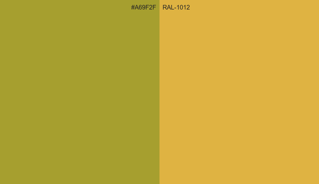 HEX Color A69F2F to RAL 1012 Conversion comparison