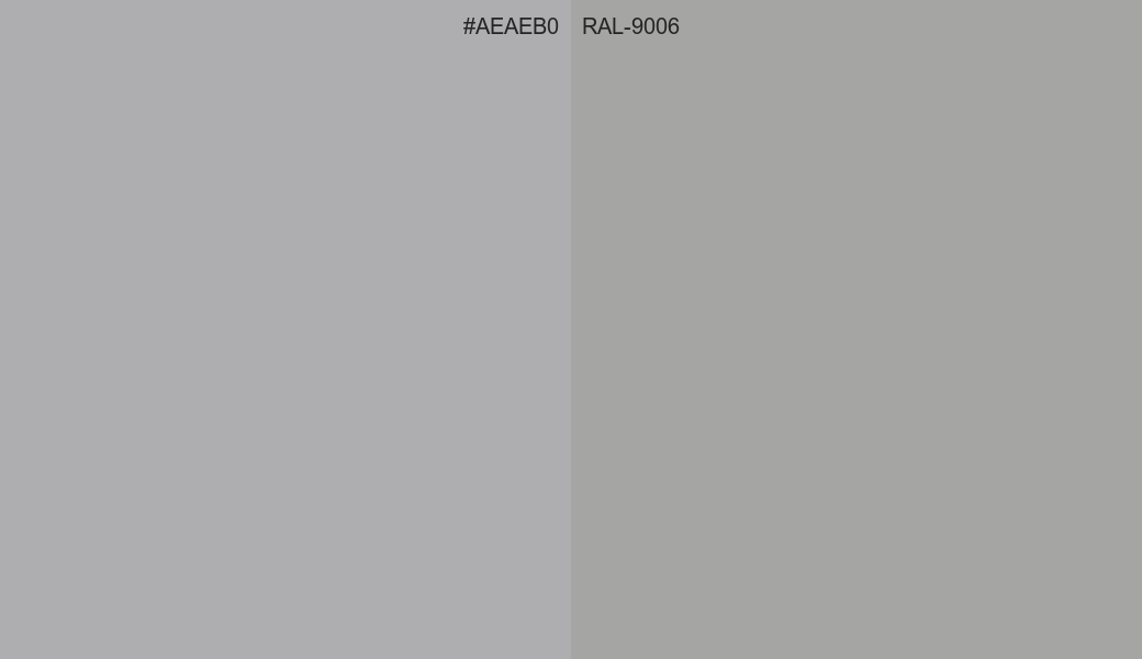 HEX Color AEAEB0 to RAL 9006 Conversion comparison