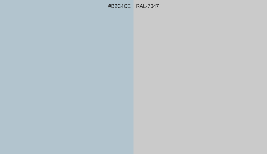HEX Color B2C4CE to RAL 7047 Conversion comparison HEX Color B2C4CE to RAL 7047 Conversion comparison