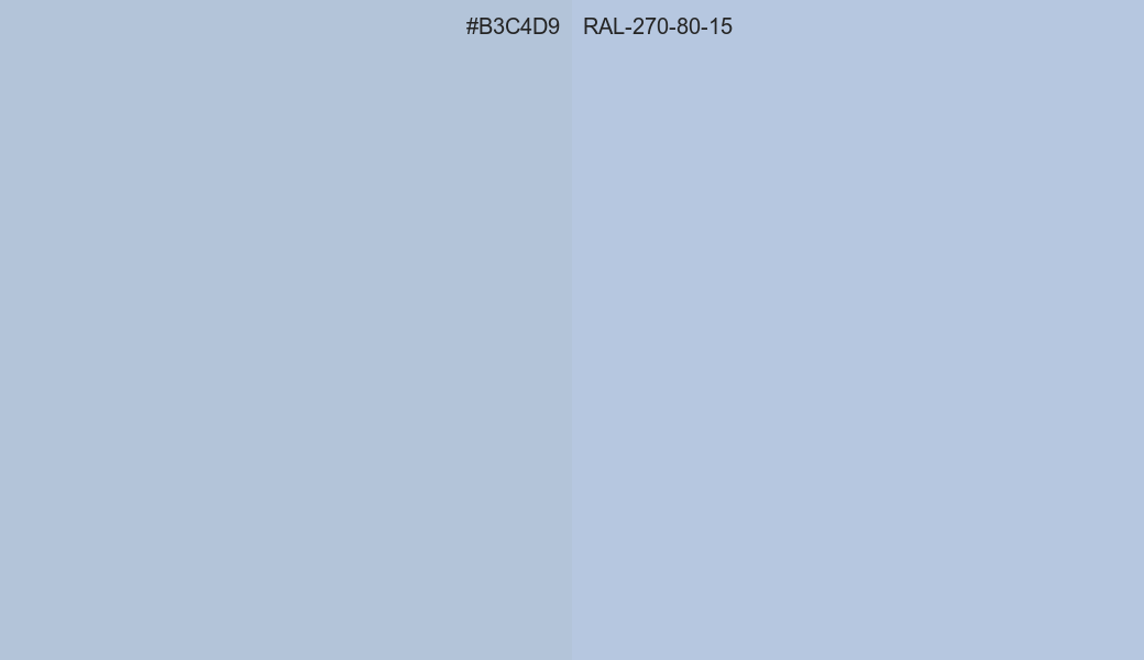 HEX Color B3C4D9 to RAL 270 80 15 Conversion comparison
