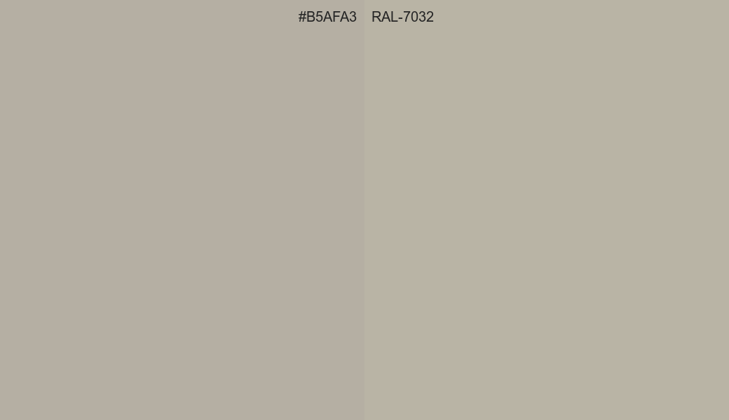 HEX Color B5AFA3 to RAL 7032 Conversion comparison
