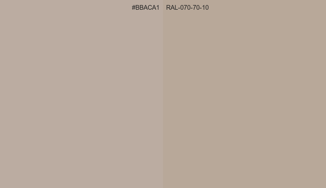 HEX Color BBACA1 to RAL 070 70 10 Conversion comparison