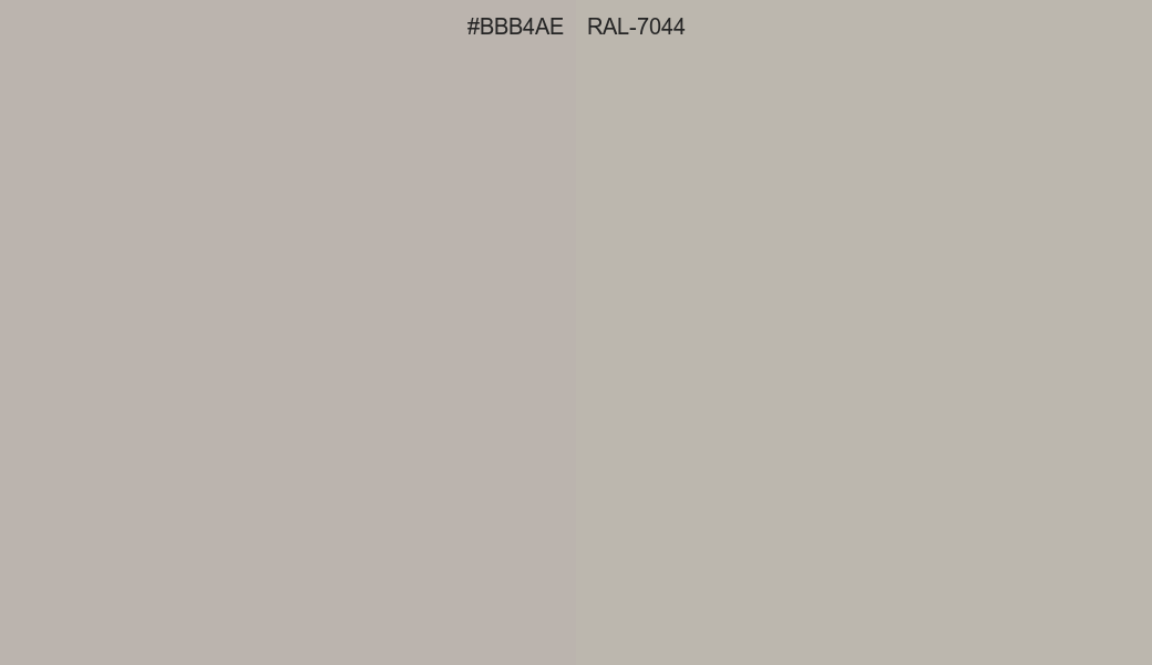 HEX Color BBB4AE to RAL 7044 Conversion comparison