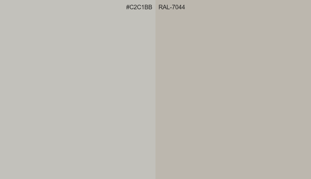 HEX Color C2C1BB to RAL 7044 Conversion comparison