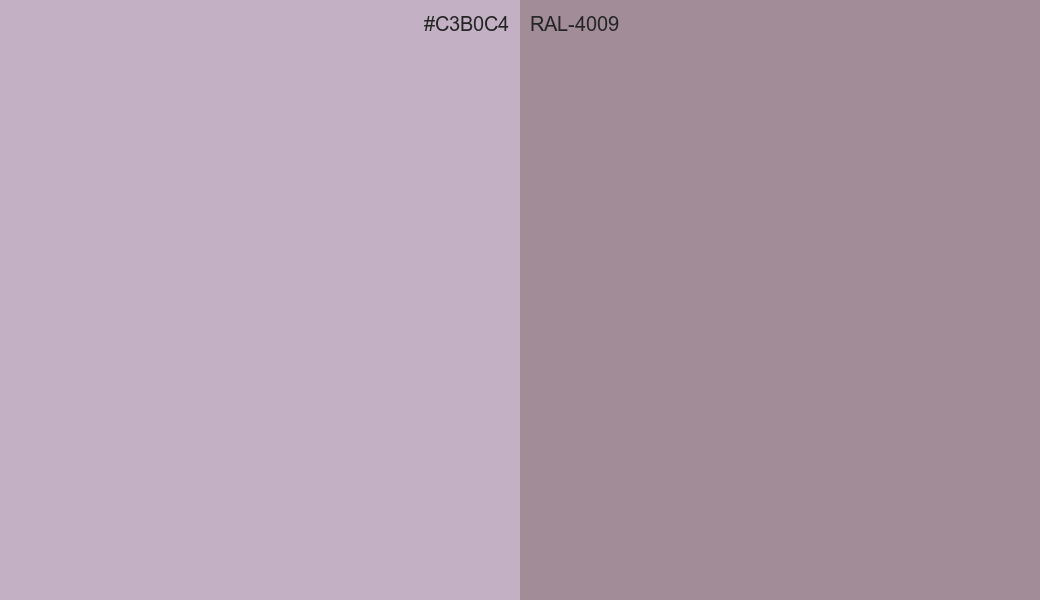 HEX Color C3B0C4 to RAL 4009 Conversion comparison