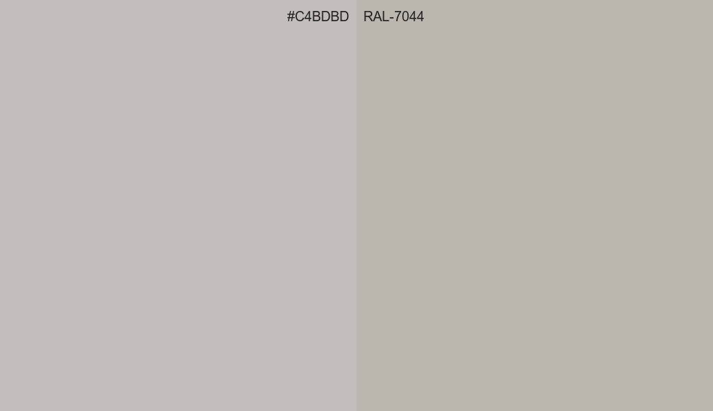 HEX Color C4BDBD to RAL 7044 Conversion comparison