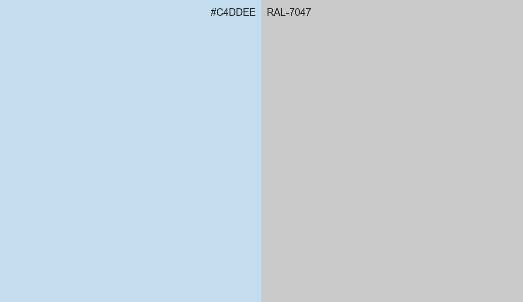 HEX Color C4DDEE to RAL 7047 Conversion comparison