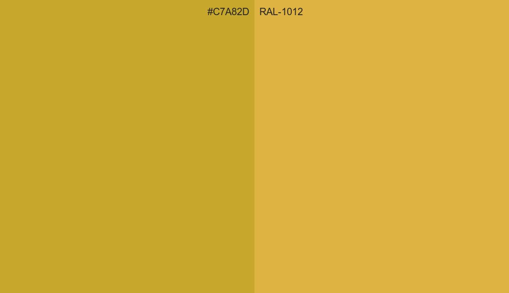 HEX Color C7A82D to RAL 1012 Conversion comparison