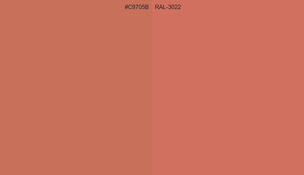 HEX Color C9705B to RAL 3022 Conversion comparison