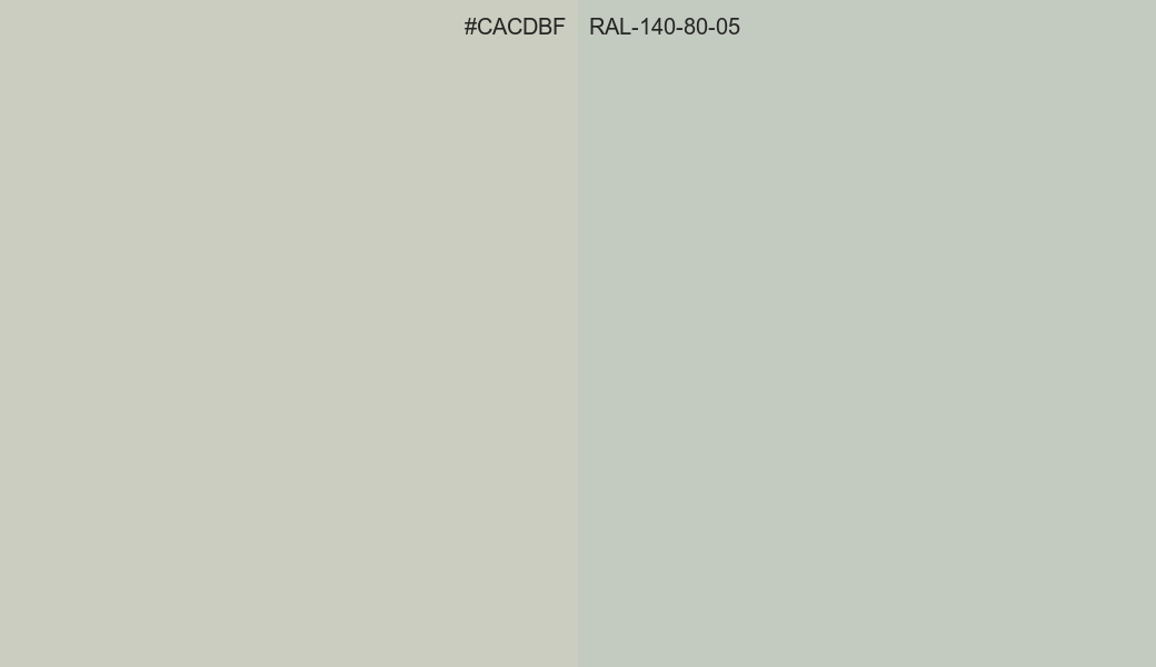 HEX Color CACDBF to RAL 140 80 05 Conversion comparison