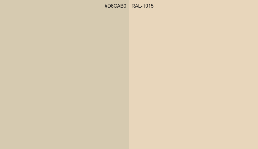 HEX Color D6CAB0 to RAL 1015 Conversion comparison