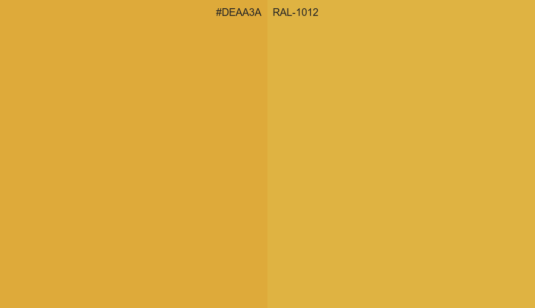 HEX Color DEAA3A to RAL 1012 Conversion comparison