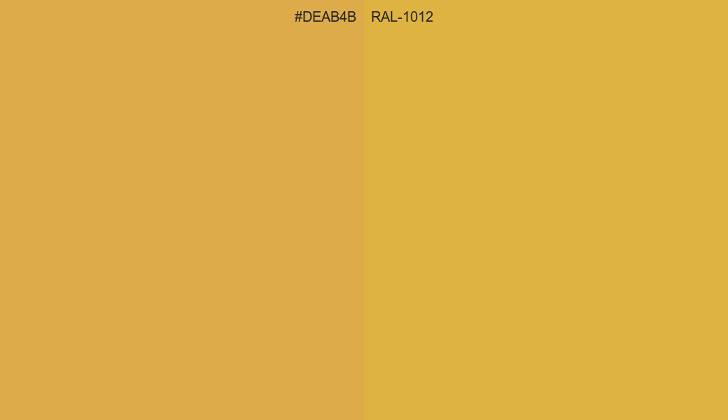 HEX Color DEAB4B to RAL 1012 Conversion comparison
