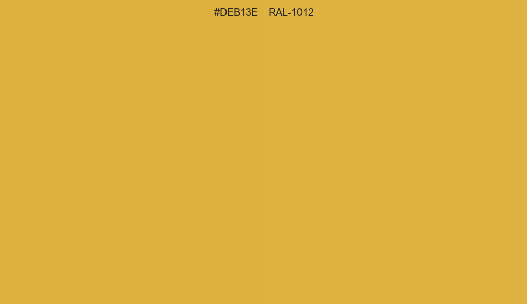 HEX Color DEB13E to RAL 1012 Conversion comparison