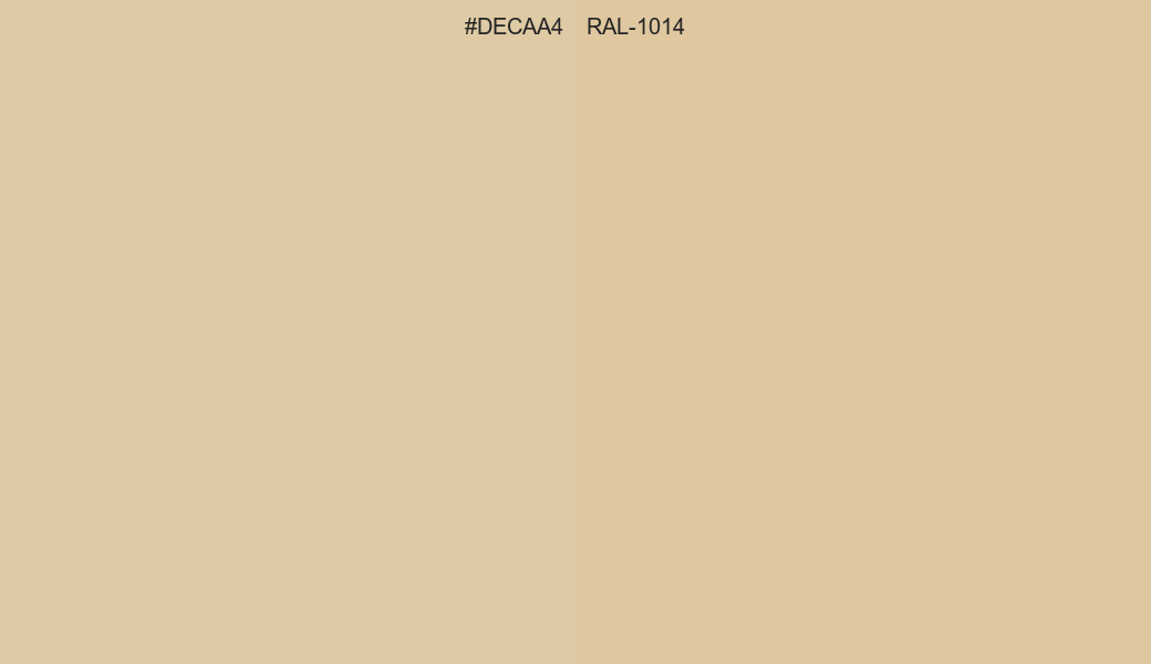 HEX Color DECAA4 to RAL 1014 Conversion comparison