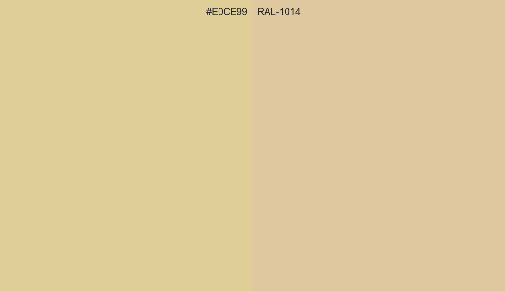 HEX Color E0CE99 to RAL 1014 Conversion comparison