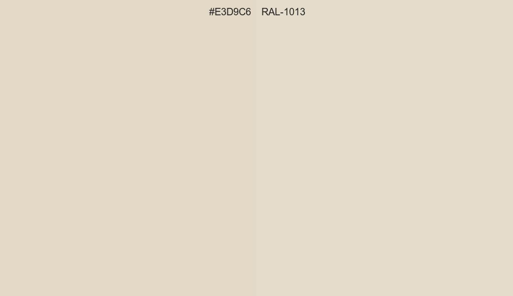 HEX Color E3D9C6 to RAL 1013 Conversion comparison