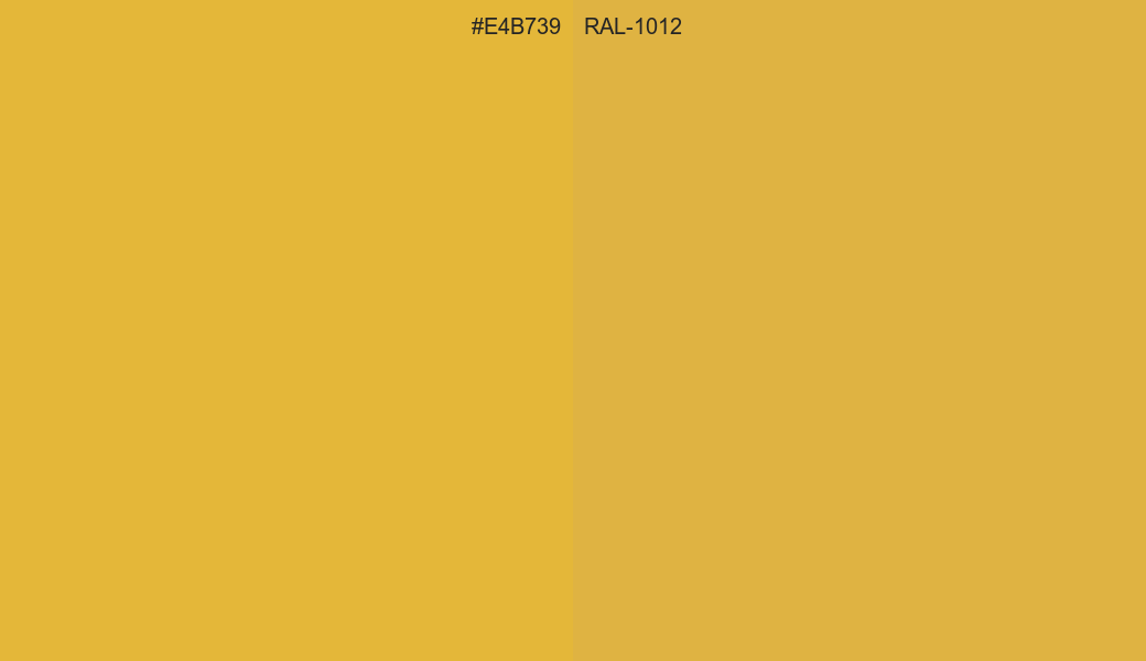 HEX Color E4B739 to RAL 1012 Conversion comparison