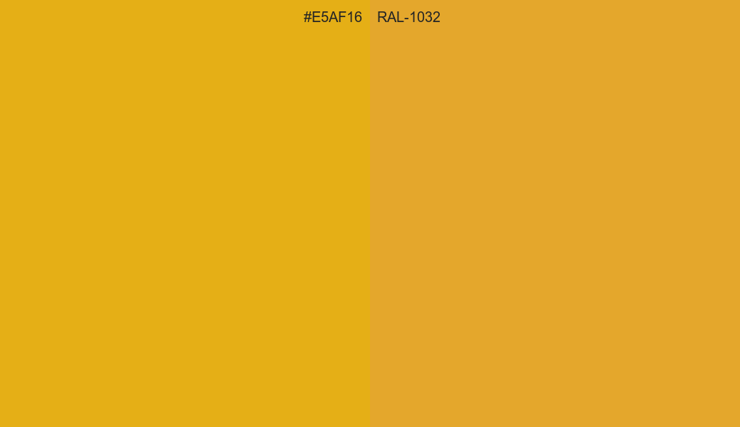 HEX Color E5AF16 to RAL 1032 Conversion comparison