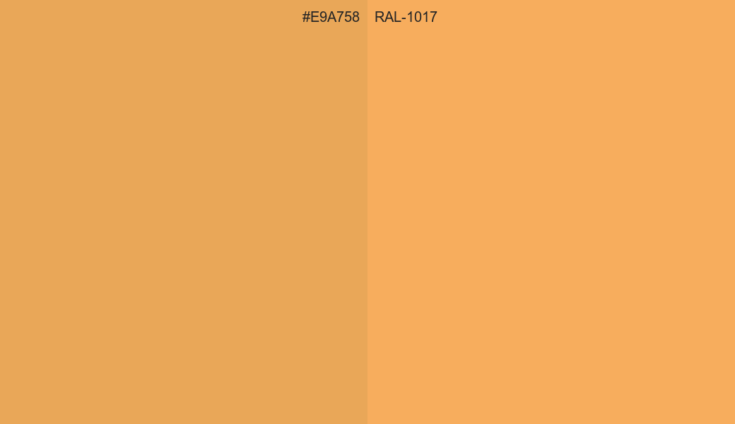 HEX Color E9A758 to RAL 1017 Conversion comparison