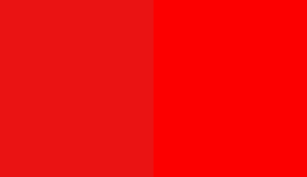 HEX #EA1313 to RAL 3024