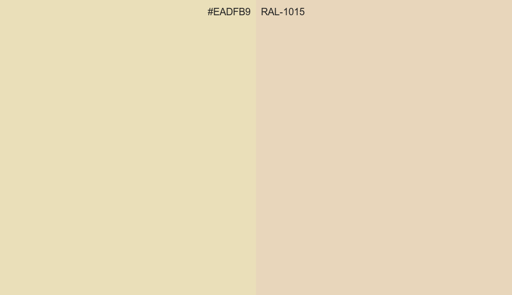 HEX Color EADFB9 to RAL 1015 Conversion comparison HEX Color EADFB9 to RAL 1015 Conversion comparison
