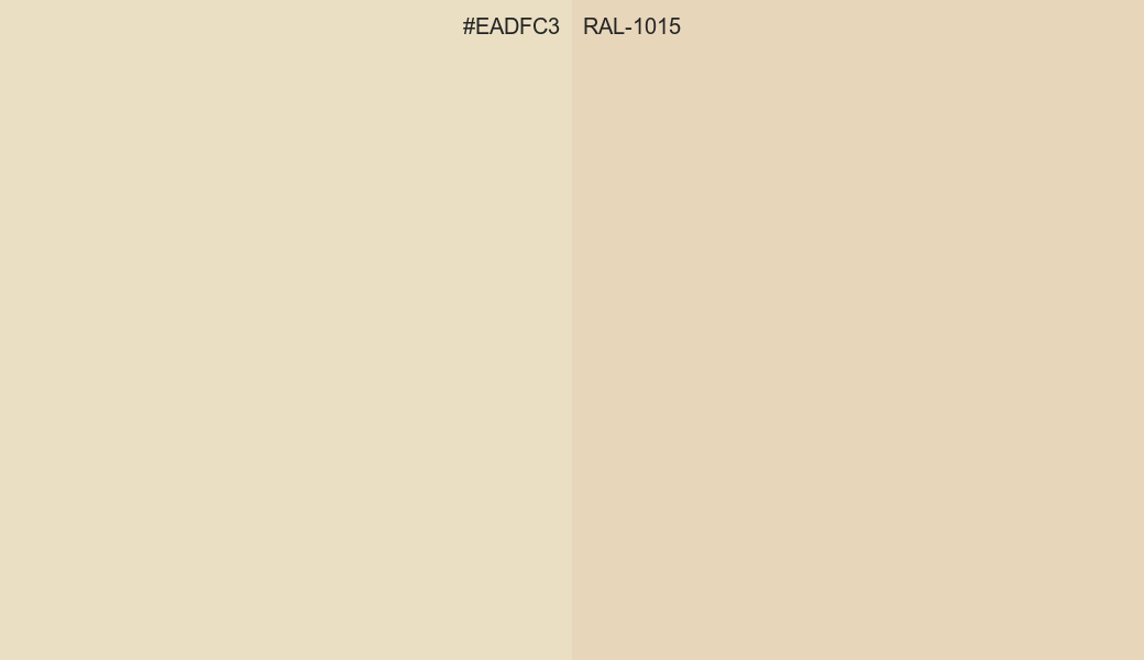 HEX Color EADFC3 to RAL 1015 Conversion comparison