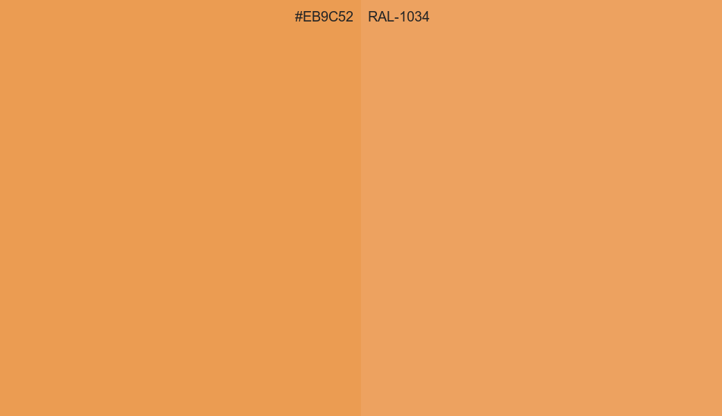 HEX Color EB9C52 to RAL 1034 Conversion comparison