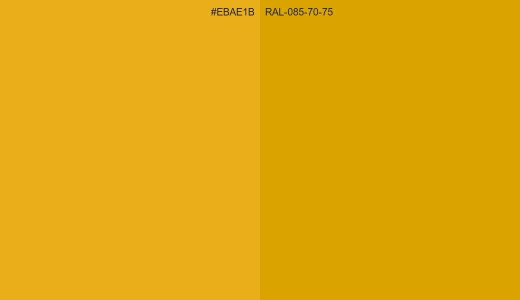 HEX Color EBAE1B to RAL 085 70 75 Conversion comparison